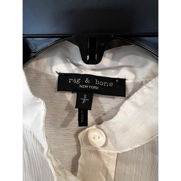 NEW RAG & BONE IVORY SILK blend BLOUSE TOP SIZE S - Picture 4 of 7